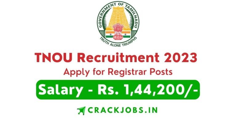 TNOU Recruitment 2023 Apply for Registrar Posts